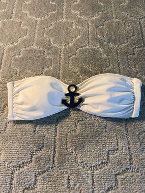 Victoria’s Secret Strapless Bandeau Bikini Top XS Anchor Nautical Gold Hardware
